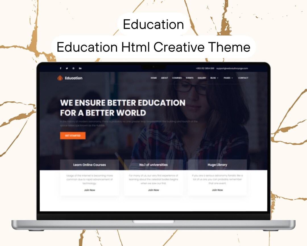 Education Website Template | HTML, CSS, JS | Digital Download for ...