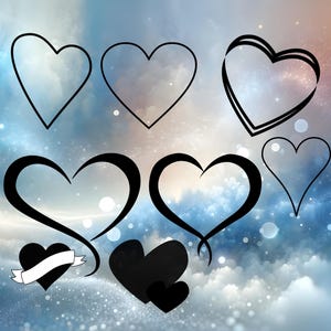 Valentine Heart Bundle SVG, Hearts Bundle Svg, Heart Shape Bundle, Heart Svg, Hearts Png, Heart Silhouette Cut File,  Heart Outline Svg
