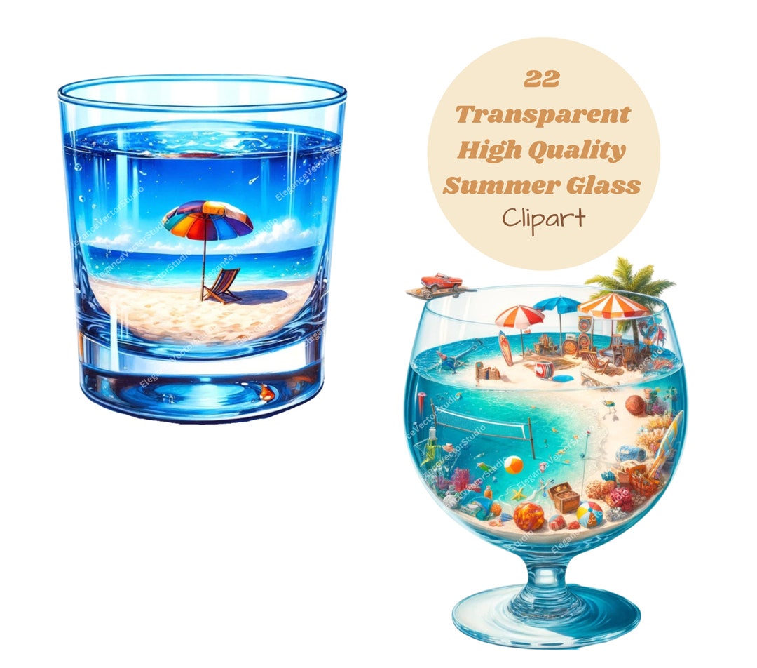 Summer Cocktails Clipart Bundle,summer in Glass Design,tropical Clipart ...