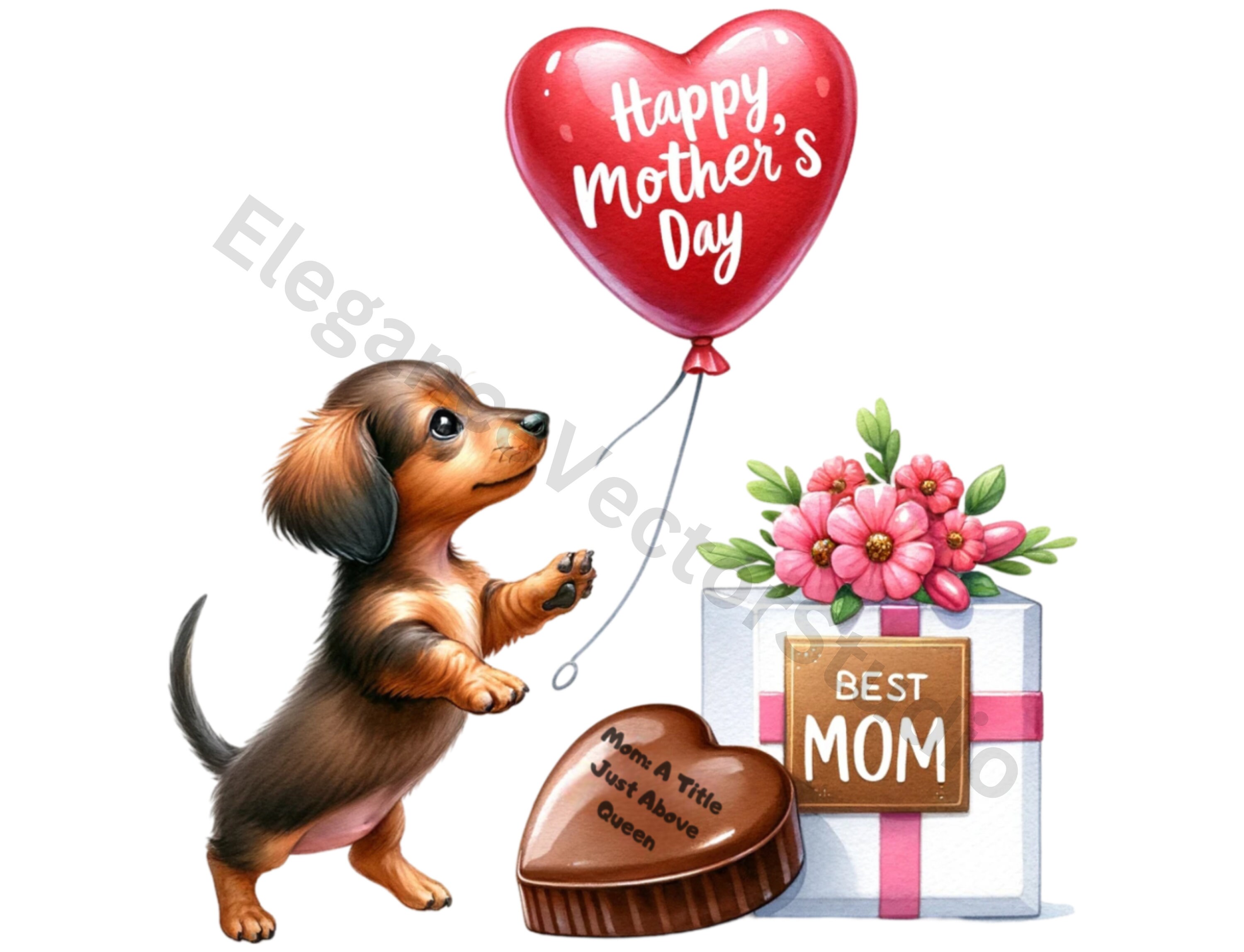 Mothers Day Clipart Bundle, Mothers Day Dog PNG, Commercial Use, Dog ...