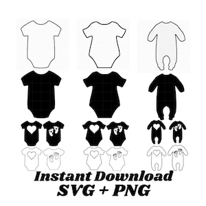BABY Tutina Silhouette SVG, Tutina per neonati Svg, Tutina per neonati Cutfile, Download immediato, Tutina per neonati Svg, Tutina per neonati, Silhouette Tutina