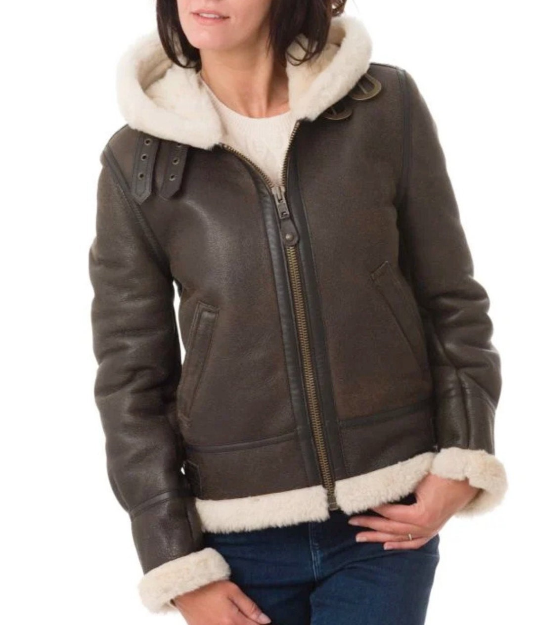 Shearling Women Hoody Pure Leather Fur Jacket - Etsy