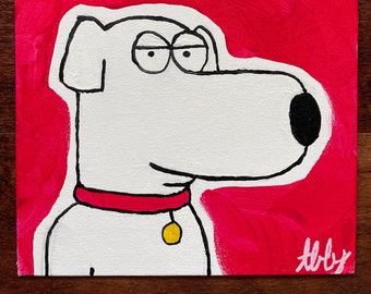 Acrylic painting of Family Guy character Brian