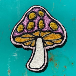Mushroom Handcrafted Chainstitch Patch image 1