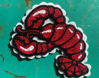 Lobster Handcrafted Chainstitch Patch