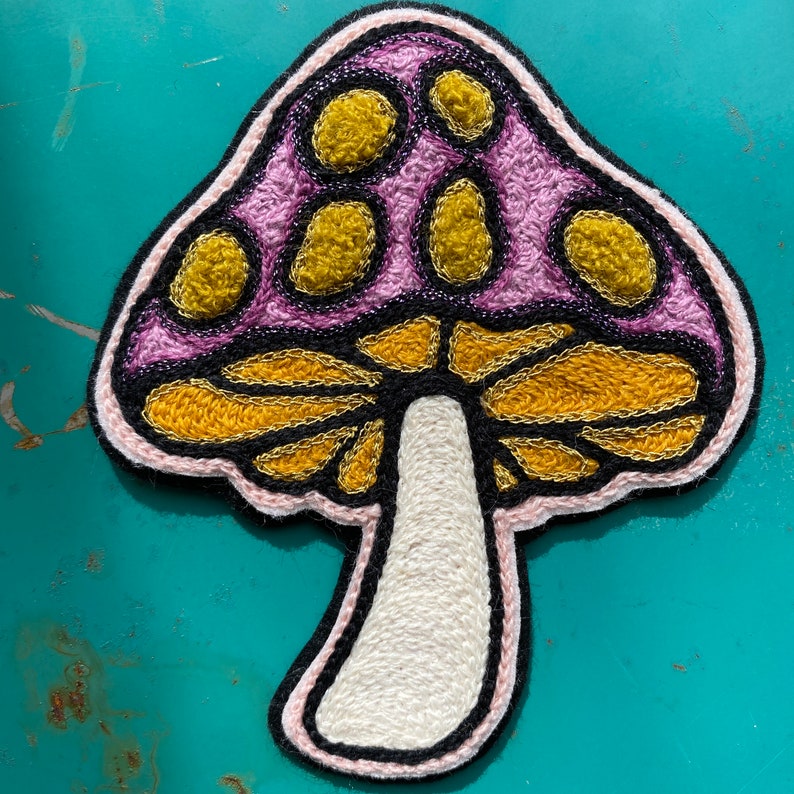 Mushroom Handcrafted Chainstitch Patch image 4