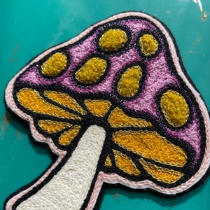 Mushroom Handcrafted Chainstitch Patch image 3