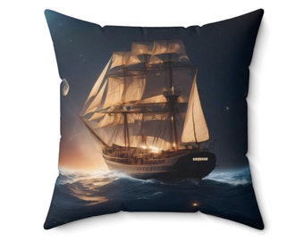 Almohada cuadrada de poliéster hilado de Calm Sea