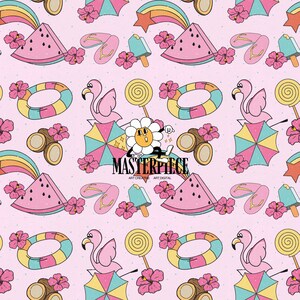 Tropical Summer Seamless Pattern, Summer Pink Seamless Repeat Pattern ...