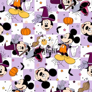 Magical Halloween Seamless Pattern, Spooky Seamless Halloween Mouse Seamless Pattern for Sublimation Printing