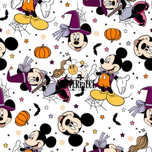 Magical Halloween Seamless Pattern, Spooky Seamless File for Fabric Sublimation, Halloween Digital Pattern