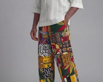 African Print Patches Unisex Oversized Trouser