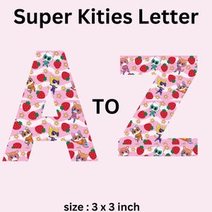 Super Kitties LETTER  PNG file  - DIGITAL-