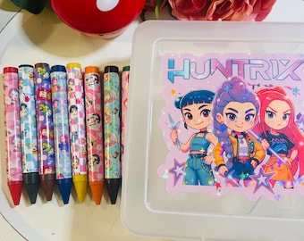 Waschbare Große Buntstifte 8 Farben mit oder ohne Crayon Box