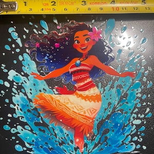 Cartoon girl  UV DTF    5 x 5 inch  - single side print -
