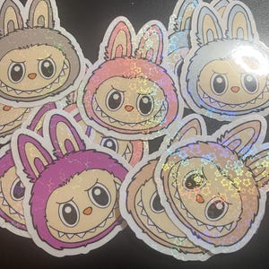 Cute Monster  Holographic Stickers  5 pcs