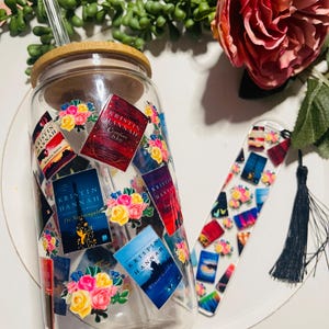 Colleen Hoover, Ana Huang, Kristin Hannah, Sarah J. Maas Op boeken geïnspireerde beker van 16 oz met deksel (met of zonder bladwijzer) K.H. with BOOKMARK