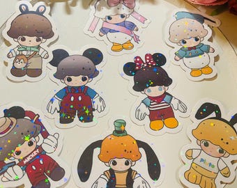 DEMOO holographic stickers - 3 inches-  8 cs