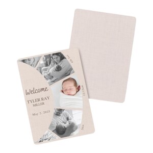Carte photo personnalisée neutre sexiste, faire-part de naissance personnalisé, faire-part baby shower, faire-part modèle toile numérique