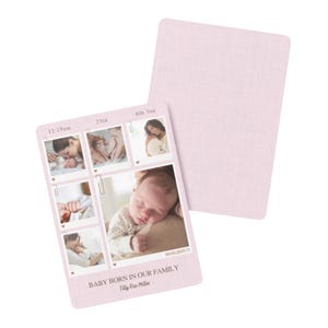 Faire-part bébé fille, création personnalisée de carte de bébé, faire-part baby shower, carte photo non sexiste, faire-parts pour bébés saupoudrés sur toile