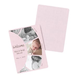 Carte de bébé fille, faire-part de naissance personnalisé, faire-part de baby shower, carte photo non sexiste, faire-parts de fête de naissance