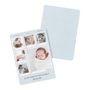Faire-part bébé garçon, création de carte personnalisée, faire-part baby shower, carte photo non sexiste, modèle toile, paillettes pour bébé
