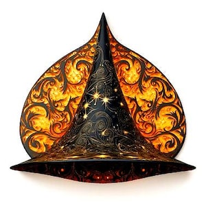 Witch Hat Sticker PNG Bundle: 100 Paper Marbling Designs (Digital Download