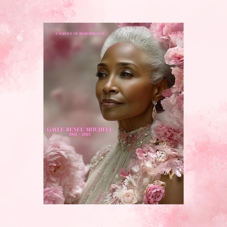 Pink Funeral Program Template: 8-page Memorial Design (canva Editable ...