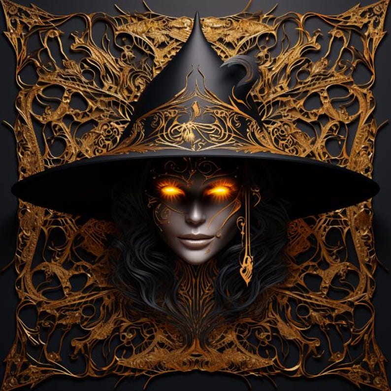 Scary Digital Stickers Witches & Crones, Sticker Bundle, Halloween