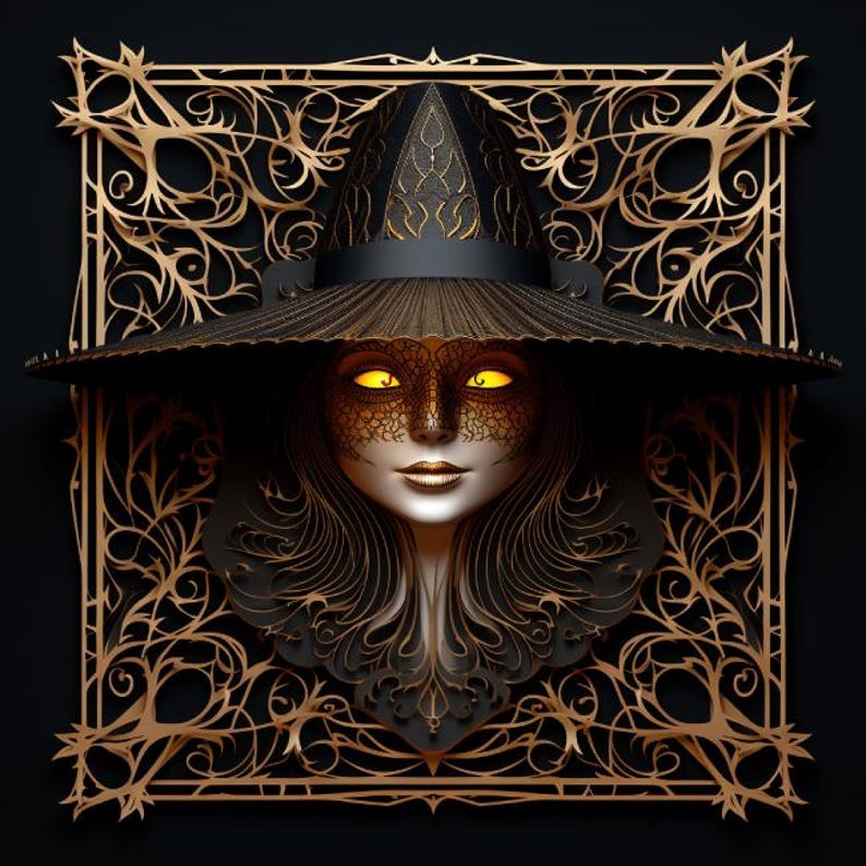 Scary Digital Stickers Witches & Crones, Sticker Bundle, Halloween