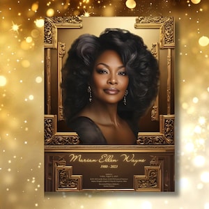 Bronze & Gold Funeral Program Template: Simple Obituary (11x17 In ...