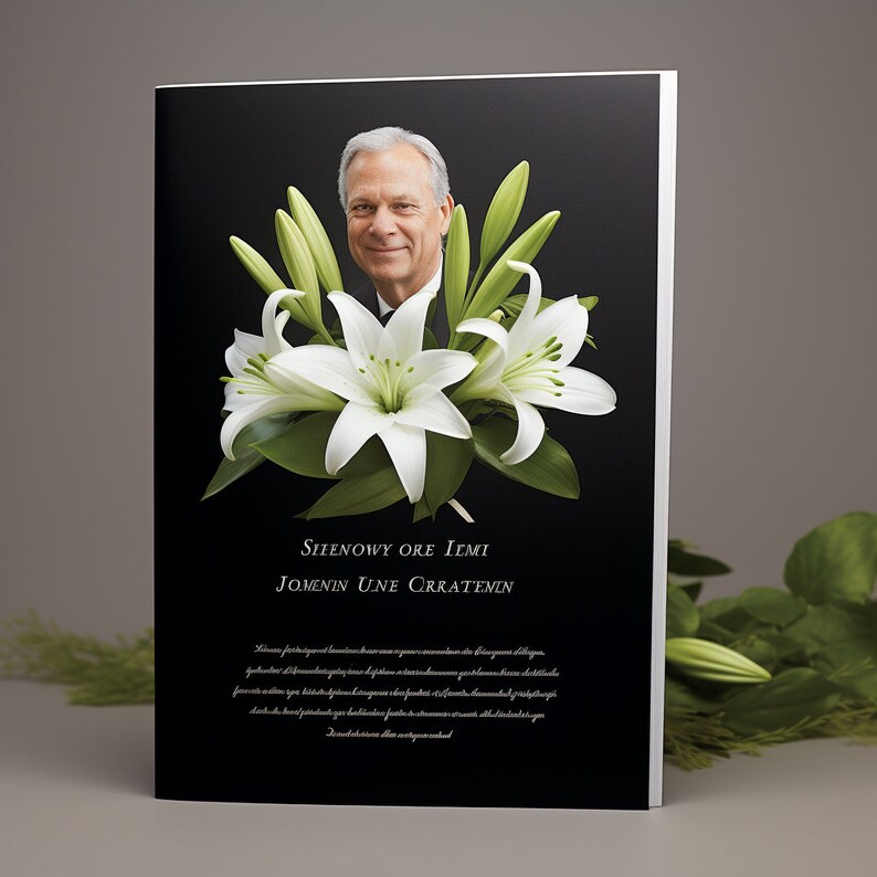 Funeral Program, Obituary,memorial,programs,keepsake,cremation,custom