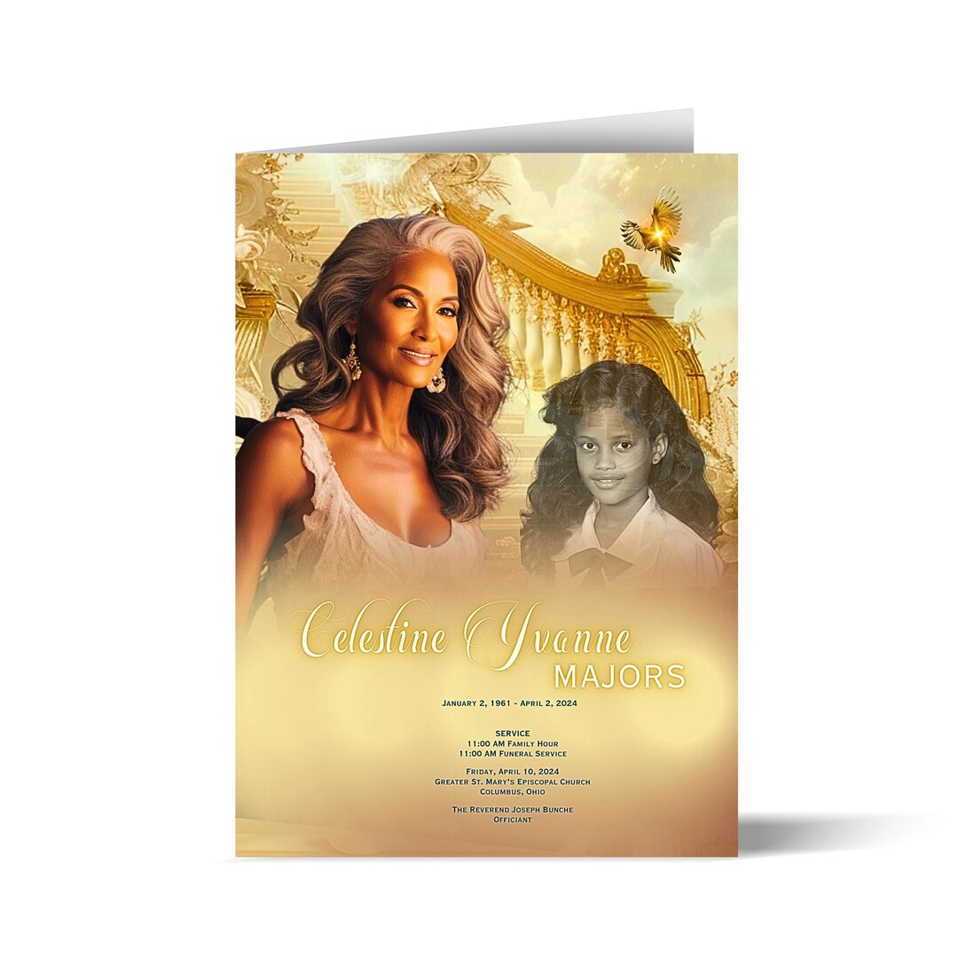 Funeral Program Template, Funeral Program,obituary,memorial,celebration ...
