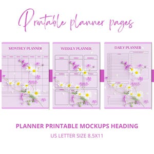 Floraler Kalender zum ausdrucken (Letter Size) - täglich, wöchentlich, monatlich | Herunterladen und ausdrucken!