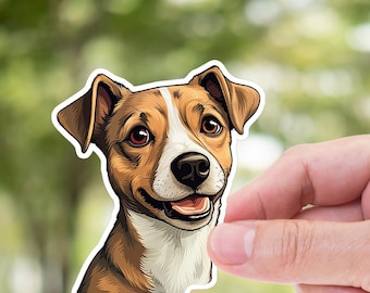 Jack russell terrier sticker: waterproof dog lover gift