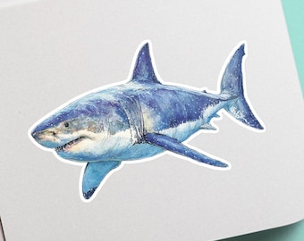 Hai Aufkleber für Laptop, Wasserflasche & Notebook | Ocean Animal Vinyl Sticker Geschenk