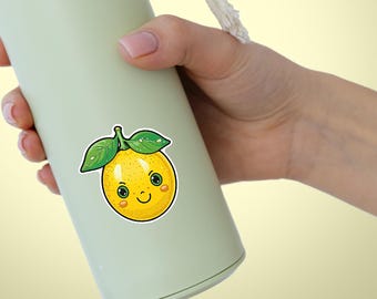 Lemon Vinyl Sticker, Waterproof Fruit Decal