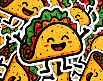 Walking Taco Sticker • Food Vinyl Decal