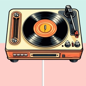 Vibrações de vinil vintage: adesivo de toca-discos estilo retrô para laptop