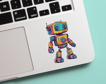 Colorful Robot Sticker: Waterproof Vinyl Decal