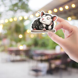 Simpatico adesivo opossum, decalcomania per animali per laptop, borraccia e scrapbooking, adorabile regalo di fauna selvatica.