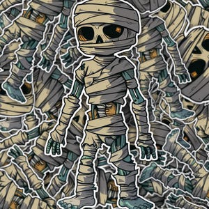 Spook-tacular Mummy Sticker for Halloween Decor and Crafts | Cute and Fun Design