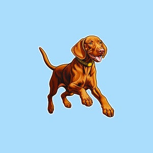 Adesivo Vizsla, adesivo de cachorro, ideia de presente, cachorrinho brincalhão, ideia de presente para amantes de animais de estimação