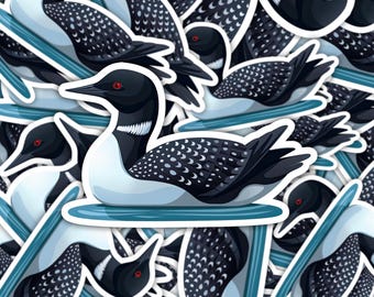 Loon Bird Sticker, Waterproof Wildlife Decal, Nature Lover Gift