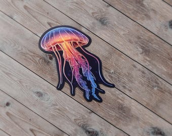 Pegatina impermeable de medusa, calcomanía de criatura marina del océano
