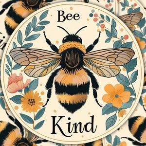 Adesivo Bee Kind per laptop, bottiglia d'acqua o diario - Design simpatico a forma di ape per regali eco-compatibili - Adesivo resistente e impermeabile