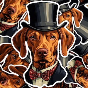 Vizsla Aufkleber, Vizsla Tuxedo, Hochzeit Haustier, Vintage Hundeaufkleber, Hundeleben