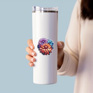 Painted Daisy Sticker | Watercolor Floral Decal for Laptop, Notebook & Crafts, Cute Nature Inspired Waterproof Vinyl Sticker 2