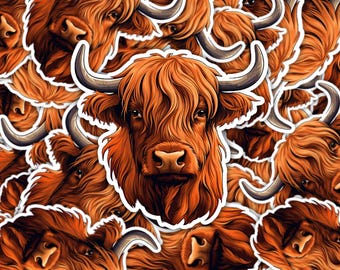 Highland Cow Sticker: Scottish Coo Cattle Decal
