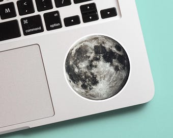 Celestial Moon Vinyl Sticker: Waterproof Decal for Laptop, Journal
